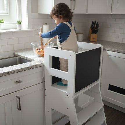 Lernturm für Kinder mit Kreidetafel und Sicherheitsbügel