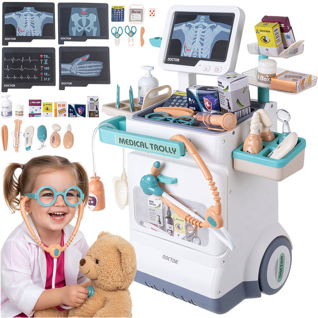 Kinder-Arztkoffer mit Trolley, EKG, 26 Teile