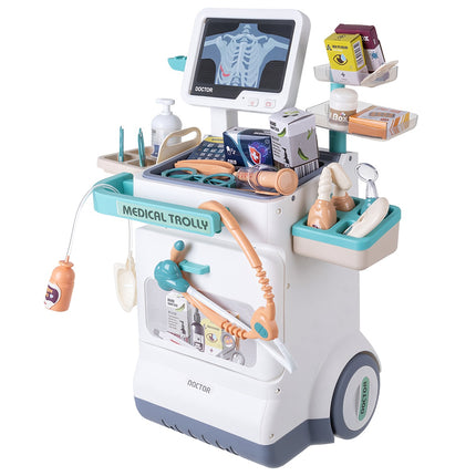Dětský doktorský set s vozíkem a EKG, 26 dílů