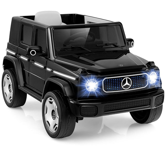 Kinder Mercedes-Benz Elektroauto mit 2,4G Fernbedienung &amp; Scheinwerfer 12V Elektrofahrzeug schwarz