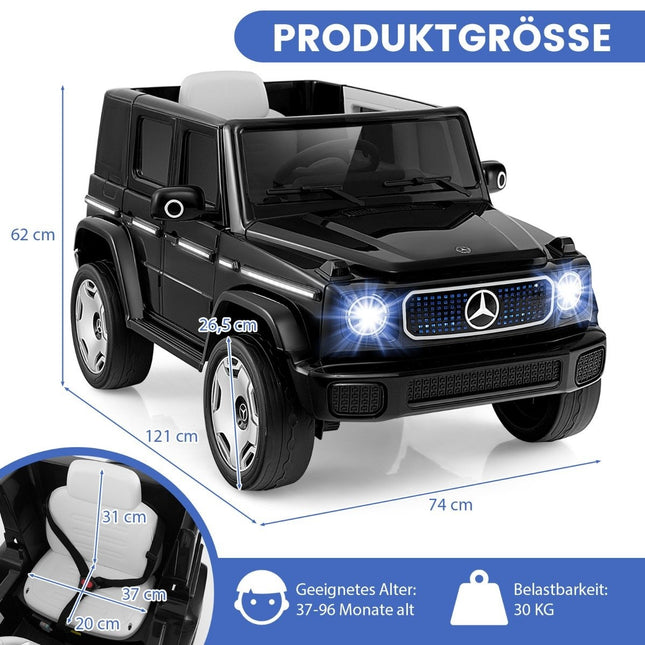 Kinder Mercedes-Benz Elektroauto mit 2,4G Fernbedienung &amp; Scheinwerfer 12V Elektrofahrzeug schwarz