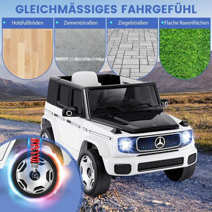 Kinder Mercedes-Benz Elektroauto mit 2,4G Fernbedienung &amp; Scheinwerfer 12V Elektrofahrzeug weiß