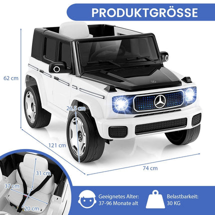 Kinder Mercedes-Benz Elektroauto mit 2,4G Fernbedienung &amp; Scheinwerfer 12V Elektrofahrzeug weiß