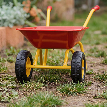 Children's Metal Wheelbarrow with 2 Wheels, Red, 43 x 74 x 36 cm