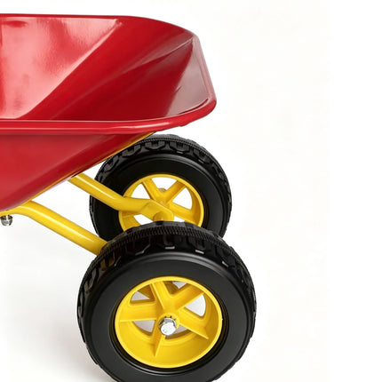Children's Metal Wheelbarrow with 2 Wheels, Red, 43 x 74 x 36 cm