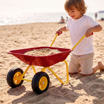 Children's Metal Wheelbarrow with 2 Wheels, Red, 43 x 74 x 36 cm