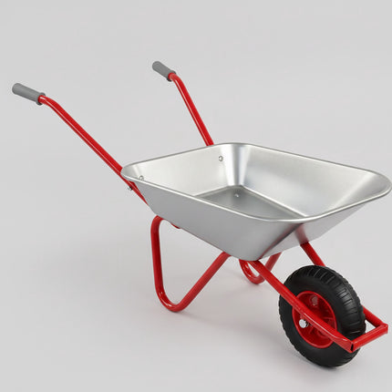 Children's Metal Wheelbarrow with 2 Wheels, Silver, 43 x 74 x 36 cm