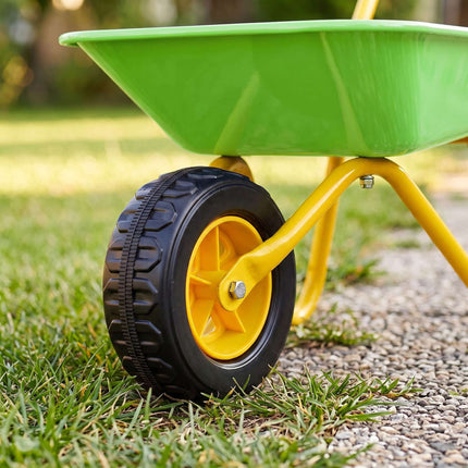 Children's Metal Wheelbarrow with Rubber Wheel, Green, 43 x 74 x 36 cm