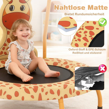 Kinder-Minitrampolin mit Griff, Giraffen-Design, 71cm