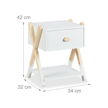 Children's Nightstand with Drawer, X-Design