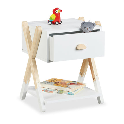 Children's Nightstand with Drawer, X-Design
