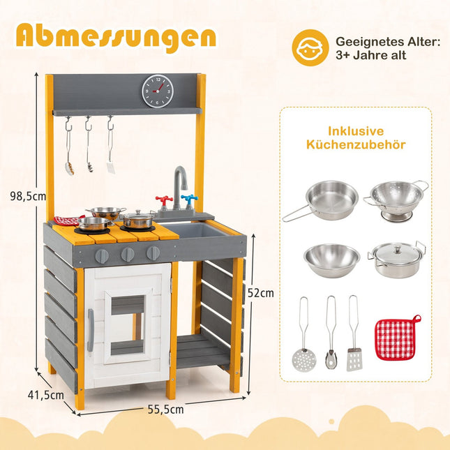 Kinder-Gatschküche für draußen mit Herd & Spüle