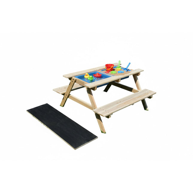 Picknicktisch für Kinder mit Kreidetafel und Sandbehältern
