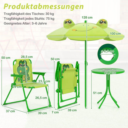 Children's Picnic Set with Umbrella – 4-Piece Folding Set
