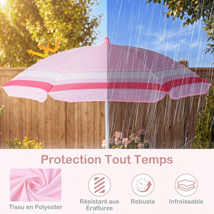 Children's Picnic Table Set with Adjustable Parasol, Red