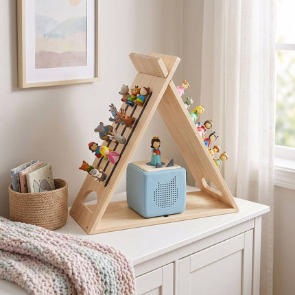 Children's Pine Toniebox Shelf with Magnetic Strips