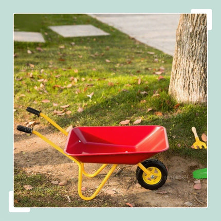 Kinder Schubkarre aus Metall in Pink – Gartenspielzeug