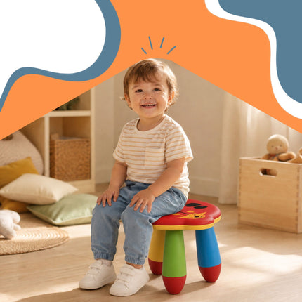 Children's Plastic Stool, Ladybug Design, Multicoloured