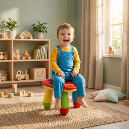 Children's Plastic Stool, Ladybug Design, Multicoloured