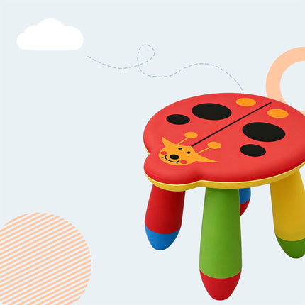 Children's Plastic Stool, Ladybug Design, Multicoloured