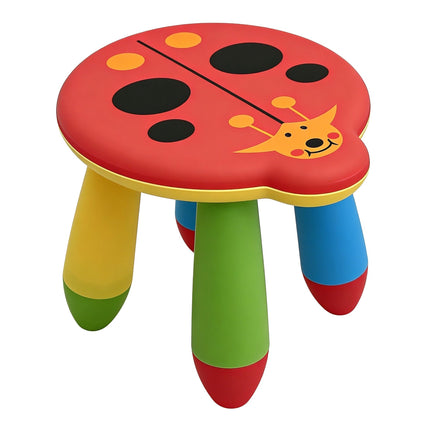 Children's Plastic Stool, Ladybug Design, Multicoloured