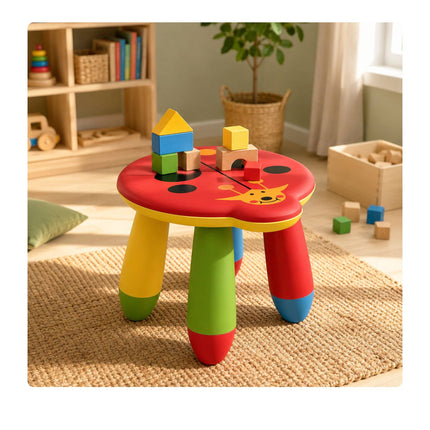 Children's Plastic Stool, Ladybug Design, Multicoloured