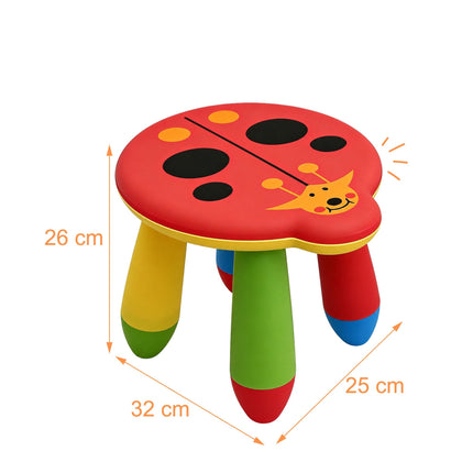 Children's Plastic Stool, Ladybug Design, Multicoloured