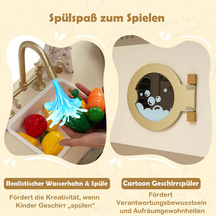 Kinder-Spielküche mit Wasserhahn & Spülmaschine