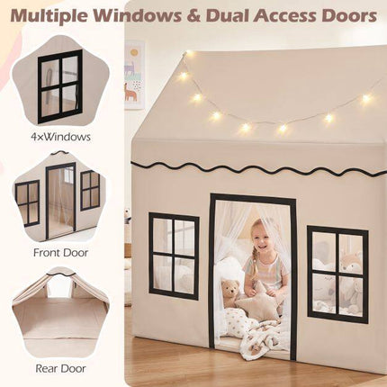 Children's Play Tent with Backyard & Star Lights