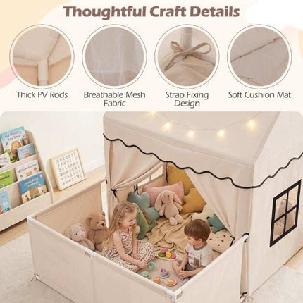 Children's Play Tent with Backyard & Star Lights