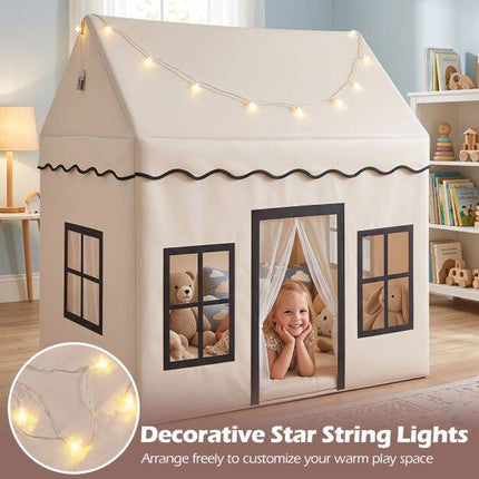 Children's Play Tent with Backyard & Star Lights