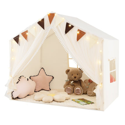 Kinderspielzelt mit Vorhängen & Sternenlichtern