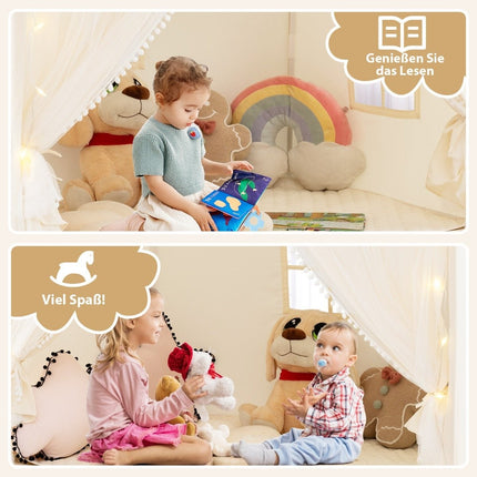 Kinderspielzelt mit Vorhängen & Sternenlichtern