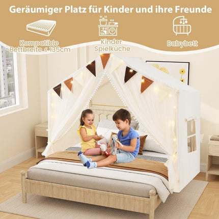 Kinderspielzelt mit Vorhängen & Sternenlichtern