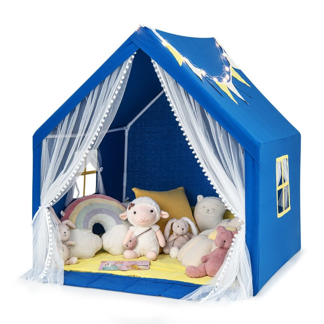 Kinder Spielzelt mit waschbarer Baumwollmatte, Blau