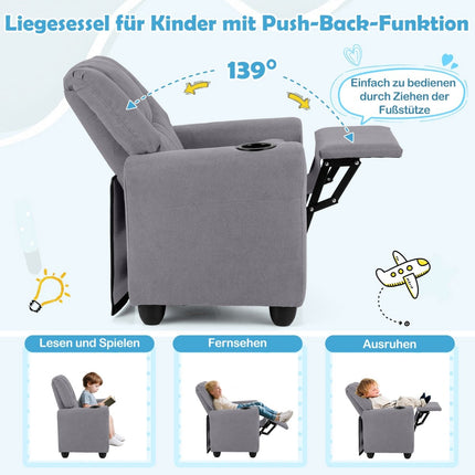 Kinder-Relaxsessel mit verstellbarer Rückenlehne und Fußstütze
