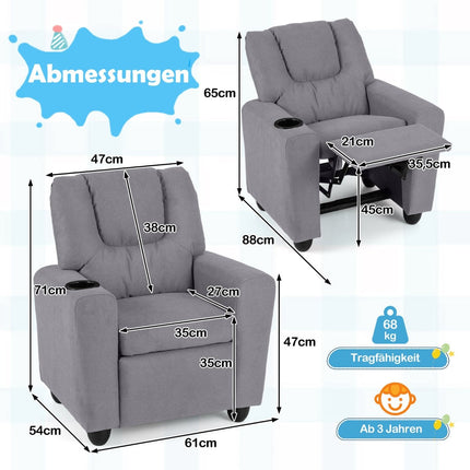 Kinder-Relaxsessel mit verstellbarer Rückenlehne und Fußstütze
