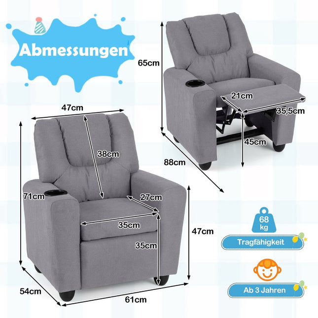 Kinder-Relaxsessel mit verstellbarer Rückenlehne und Fußstütze