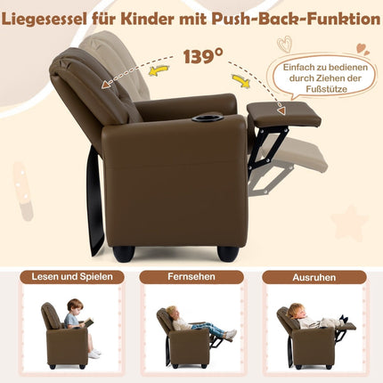 Kinder-Relaxliege mit verstellbarer Rückenlehne und Fußstütze