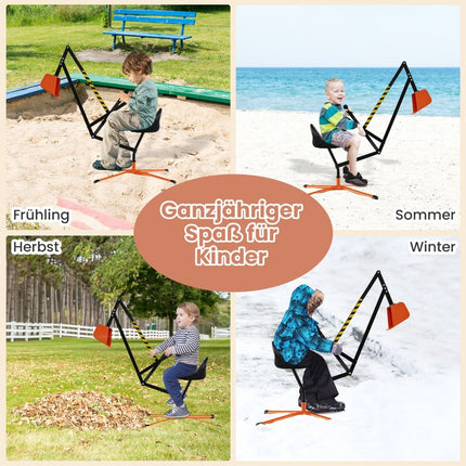 Children's Ride-On Digger with 360 Rotating Seat, Metal