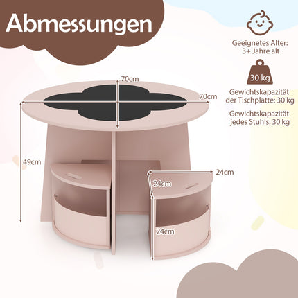 Kindersitzgruppe mit Stauraum, Rosa
