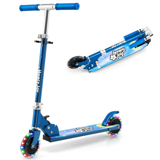 Kinderroller, 2-Rad-Tretroller mit blinkenden Rädern, Ständer und Cruise, Kleinkindspielzeug