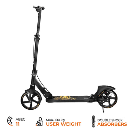Kinderroller, Gold, 200mm Räder, Verstellbarer Lenker