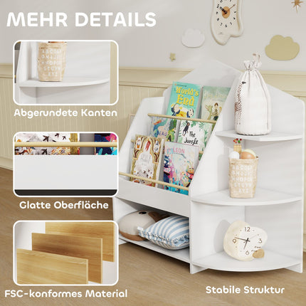 Children's Shelf, 7 Tiers, Holds 40kg, White