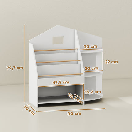 Children's Shelf, 7 Tiers, Holds 40kg, White