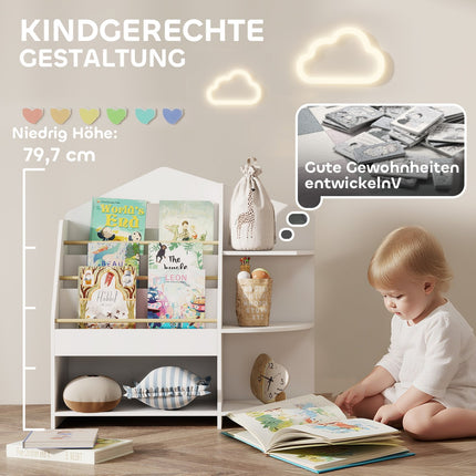 Children's Shelf, 7 Tiers, Holds 40kg, White