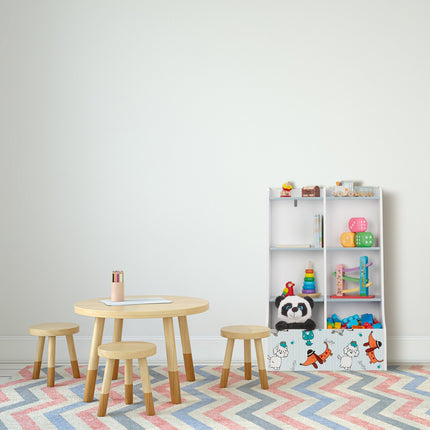 Kinderregal mit Welpenmotiv