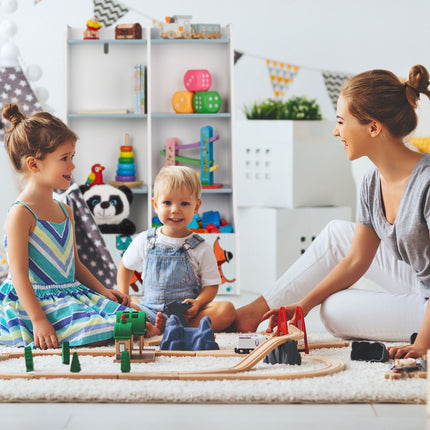 Kinderregal mit Welpenmotiv