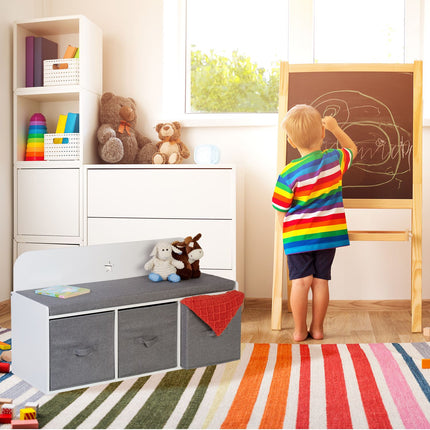 Aufbewahrungsbank für Kinder mit Körben und Kissen