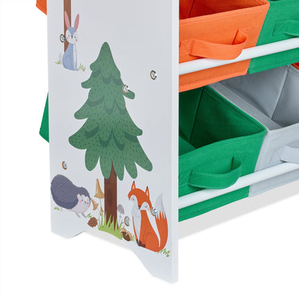 Children's Storage Shelf with 6 Boxes and 2 Compartments